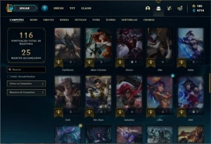 Conta prata 4 com 65 Champs e 38 Skins (2 Ultimates) - League of Legends LOL