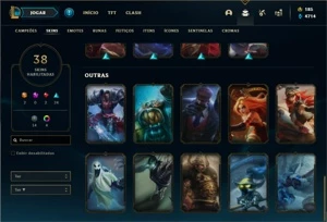 Conta prata 4 com 65 Champs e 38 Skins (2 Ultimates) - League of Legends LOL