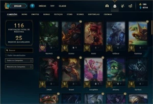 Conta prata 4 com 65 Champs e 38 Skins (2 Ultimates) - League of Legends LOL