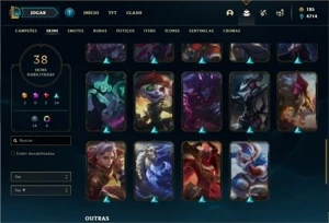 Conta prata 4 com 65 Champs e 38 Skins (2 Ultimates) - League of Legends LOL