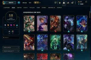 Conta Lol Com O Passe Do Mundial 129 Champs, 58 Skins - League of Legends