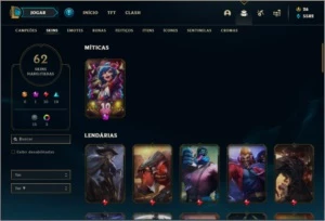 Conta ouro 2 com 54 champs e 62 skins - League of Legends LOL
