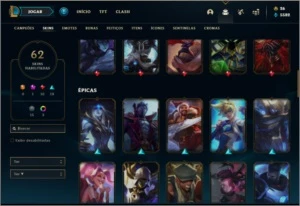 Conta ouro 2 com 54 champs e 62 skins - League of Legends LOL
