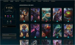 CONTA LOL 1158 SKINS COM PAX TF (PLAT 2 - MMR D2/D3) - League of Legends