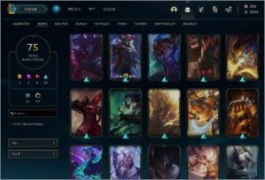 CONTA 111 GOLD 2, 82 CAMPEÕES, 75 SKINS 1 PRESTÍGIO - League of Legends LOL