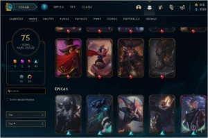 CONTA 111 GOLD 2, 82 CAMPEÕES, 75 SKINS 1 PRESTÍGIO - League of Legends LOL