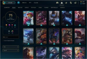 CONTA 111 GOLD 2, 82 CAMPEÕES, 75 SKINS 1 PRESTÍGIO - League of Legends LOL