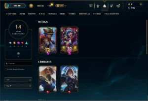 Esmeralda 4 com 40 Champs e 14 Skins - League of Legends LOL