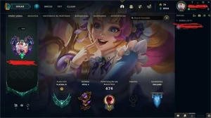 Conta LOL Platina 4 com 669 Skins + conta valorant - League of Legends
