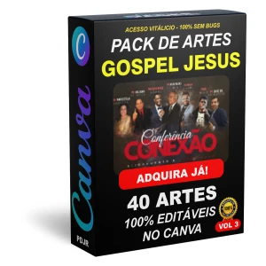 Pack Canva Gospel Jesus Vol 3 - 40 Artes Editáveis - Serviços Digitais