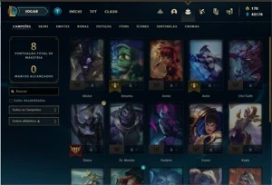 Conta platina 4 67% wr 29W 14L - League of Legends LOL