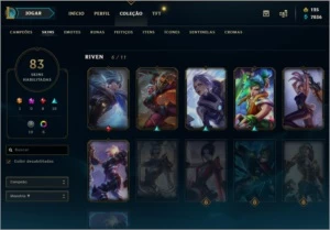 Conta League of legends 83 Skins LOL
