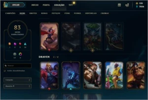 Conta League of legends 83 Skins LOL