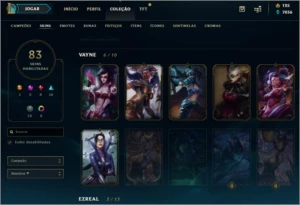 Conta League of legends 83 Skins LOL