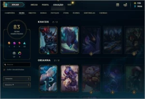 Conta League of legends 83 Skins LOL