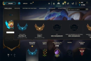 Platina 4 com TODOS os champs e 204 Skins ( MAIN SUP ) - League of Legends LOL