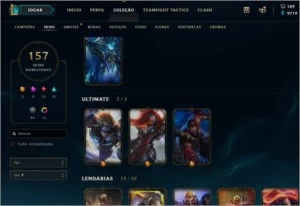 Conta League of Legends 156 Skins LOL