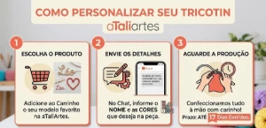 Pingente para Maçaneta em Tricotin Coração - Artesanato e Personalizados