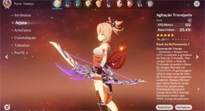 AR25 - Yoimiya com Agitação + 4 tiros - Genshin Impact