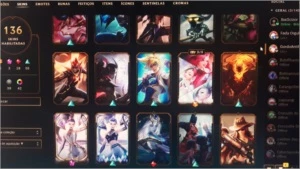 conta gold 4 com 136 SKINS - League of Legends LOL