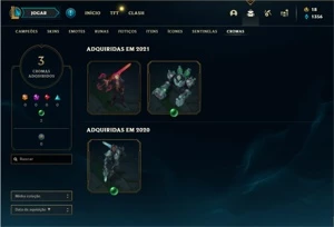 Conta Ouro 4 com 118 Champs e 85 Skins + 1 Prestigio do Sett - League of Legends LOL