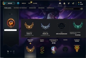 Conta Ouro 4 com 118 Champs e 85 Skins + 1 Prestigio do Sett - League of Legends LOL