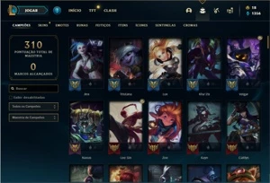 Conta Ouro 4 com 118 Champs e 85 Skins + 1 Prestigio do Sett - League of Legends LOL
