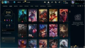 PLATINA 4, 258 SKINS E 148 CHAMPS - League of Legends LOL