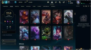 PLATINA 4, 258 SKINS E 148 CHAMPS - League of Legends LOL