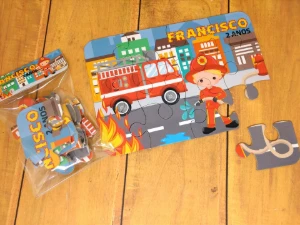 Quebra-cabeça Bombeiro 19 x 13 cm - Artesanato e Personalizados
