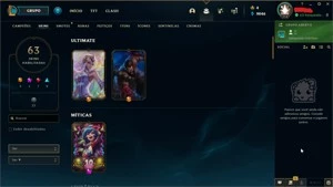 CONTA D1 ~ 63% WR ~ 2 SKINS LENDARIAS - 63 SKINS ~ 120 CHAMP - League of Legends LOL