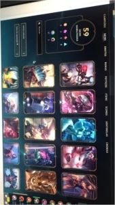 conta lol 59 skins, pra fazer md10, last season gold V - League of Legends