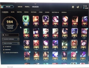 conta lol 59 skins, pra fazer md10, last season gold V - League of Legends