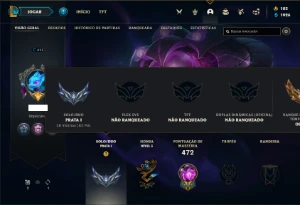 Conta prata 1 com TODOS os champs e 418 Skins + 12 Miticas - League of Legends LOL
