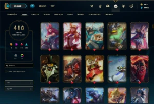 Conta prata 1 com TODOS os champs e 418 Skins + 12 Miticas - League of Legends LOL