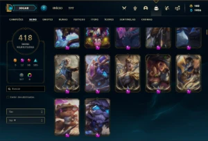 Conta prata 1 com TODOS os champs e 418 Skins + 12 Miticas - League of Legends LOL