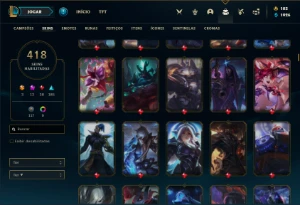 Conta prata 1 com TODOS os champs e 418 Skins + 12 Miticas - League of Legends LOL
