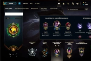 Conta prata 1 com 146 champs e 141 skins + 415k de Yasuo - League of Legends LOL