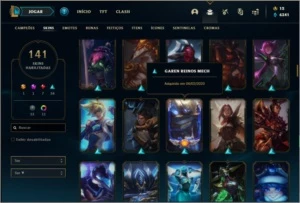 Conta prata 1 com 146 champs e 141 skins + 415k de Yasuo - League of Legends LOL