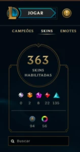 Conta LoL+Valorant - 363 skins no LoL, 19 skins no Valorant - League of Legends