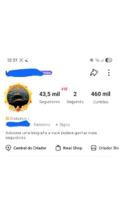 Conta Kwai Monetizada Com 43 Mil Seguidores - Redes Sociais