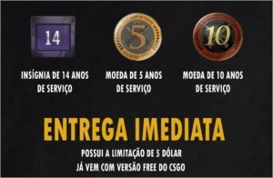 CONTA STEAM MEDALHAS CSGO DE 5/10 ANOS DE SERVIÇO - Counter Strike