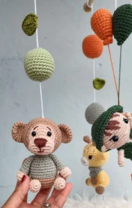 Mobile Tema Safári Amigurumi - Artesanato e Personalizados