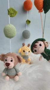 Mobile Tema Safári Amigurumi - Artesanato e Personalizados