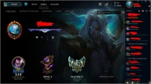 Conta League of Legends Plat 5 + 120 skins + 191 ícones LOL