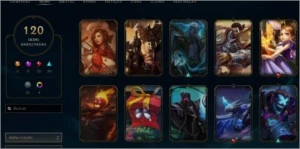 Conta League of Legends Plat 5 + 120 skins + 191 ícones LOL