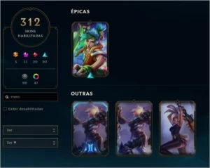 Conta 2011 (Riven Campeonato 2012, Rammus Rei e Kayle Juíza) - League of Legends LOL
