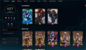 CONTA 657 SKINS!! PRECINHO ACOMPANHA DADOS DE CRIAÇÃO! - League of Legends LOL