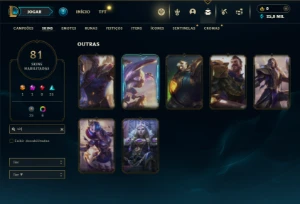 Prata 3 com 140 Champs e 81 Skins ( ADC / SUP / JG / TOP ) - League of Legends LOL