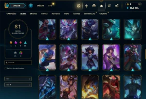 Prata 3 com 140 Champs e 81 Skins ( ADC / SUP / JG / TOP ) - League of Legends LOL